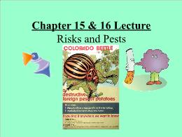 Bài giảng Environmental Sciences - Chapter 15 & 16: Lecture Risks and Pests
