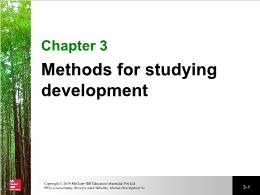 Bài giảng Human Development 2e - Chapter 3 Methods For Studying Development