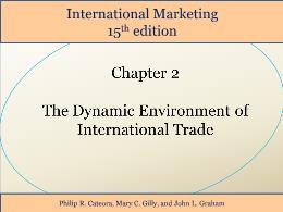 Bài giảng International Marketing - Chapter 2 The Dynamic Environment of International Trade