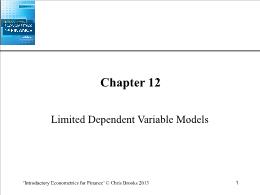 Bài giảng Introductory Econometrics for Finance - Chapter 12 Limited Dependent Variable Models