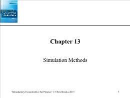 Bài giảng Introductory Econometrics for Finance - Chapter 13 Simulation Methods