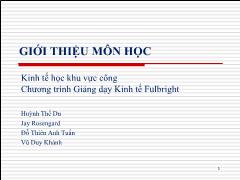 Bài giảng Kinh tế học khu vực công - Bài 1: Cơ sở cho sự can thiệp của nhà nước vào nền kinh tế