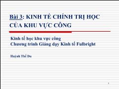 Bài giảng Kinh tế học khu vực công - Bài 3: Kinh tế chính trị học của khu vực công