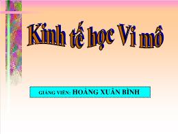 Bài giảng Kinh tế học vi mô - Chương I: Kinh tế học vi mô và những vấn đề kinh tế cơ bản của doanh nghiệp