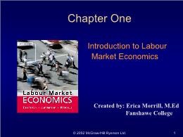 Bài giảng Labour Market Economics - Chapter 1 Introduction to Labour Market Economics