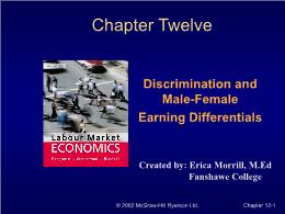 Bài giảng Labour Market Economics - Chapter 12 Discrimination and Male-Female Earning Differentials