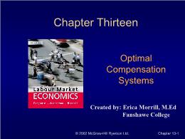 Bài giảng Labour Market Economics - Chapter 13 Optimal Compensation Systems