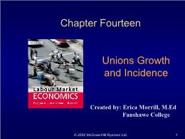 Bài giảng Labour Market Economics - Chapter 14 Unions Growth and Incidence