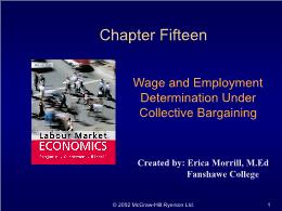 Bài giảng Labour Market Economics - Chapter 15 Wage and Employment Determination Under Collective Bargaining