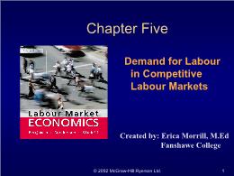 Bài giảng Labour Market Economics - Chapter 5 Demand for Labour in Competitive Labour Markets