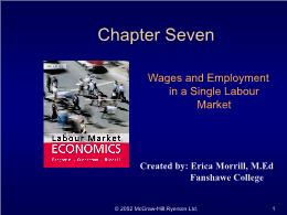 Bài giảng Labour Market Economics - Chapter 7 Wages and Employment in a Single Labour Market