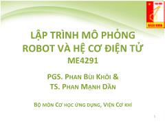 Bài giảng Lập trình mô phỏng robot và hệ cơ điện tử - Phần Mở đầu