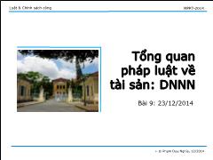 Bài giảng Luật và chính sách công - Bài 9 Tổng quan pháp luật về tài sản: DNNN