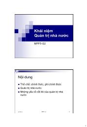 Bài giảng Luật và chính sách công - Khái niệm Quản trị nhà nước