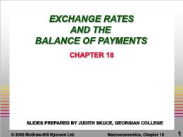 Bài giảng Macro - Chapter 18 Exchange rates and the balance of payments