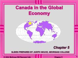 Bài giảng Macro - Chapter 5 Canada in the Global Economy