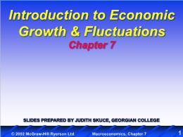 Bài giảng Macro - Chapter 7 Introduction to Economic Growth & Fluctuations