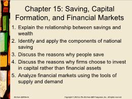 Bài giảng Macroeconomics - Chapter 15: Saving, Capital Formation, and Financial Markets