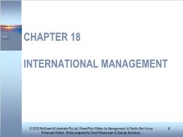 Bài giảng Management: A Pacific Rim Focus - Chapter 18 International management