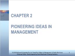 Bài giảng Management: A Pacific Rim Focus - Chapter 2 Pioneering ideas in management