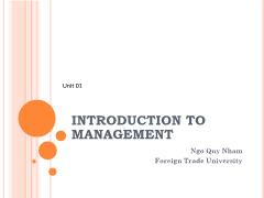 Bài giảng Management - Unit 1 Introduction to management