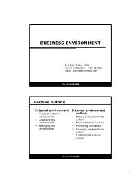 Bài giảng Management - Unit 3 Business environment