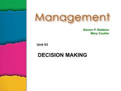 Bài giảng Management - Unit 3 Decision making