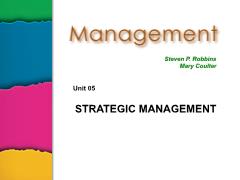 Bài giảng Management - Unit 5 Strategic management