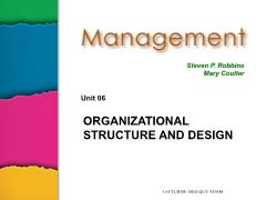 Bài giảng Management - Unit 6 Organizational structure and design