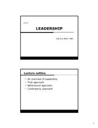 Bài giảng Management - Unit 8 Leadership