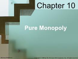 Bài giảng MicroEconomics - Chapter 010 Pure Monopoly