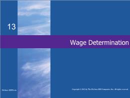 Bài giảng MicroEconomics - Chapter 13 Wage Determination