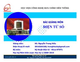 Bài giảng môn Điện tử số