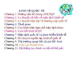 Bài giảng môn Kinh tế quốc tế