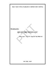 Bài giảng môn: Quản trị nhân lực (Phần 1)