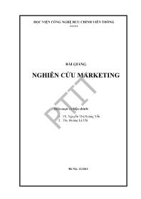 Bài giảng Nghiên cứu Marketing (Phần 1)