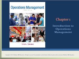 Bài giảng Operations Management - Chapter 1 Introduction to Operations Management