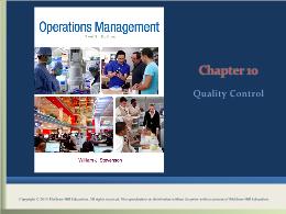 Bài giảng Operations Management - Chapter 10 Quality Control