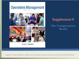 Bài giảng Operations Management - Supplement 8 The Transportation Model