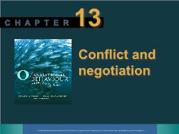 Bài giảng Organisational behaviour - Chapter 13 Conflict and negotiation