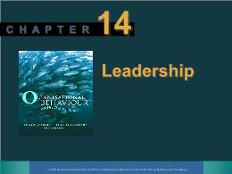 Bài giảng Organisational behaviour - Chapter 14 Leadership