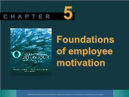 Bài giảng Organisational behaviour - Chapter 5 Foundations of employee motivation