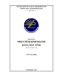 Bài giảng Phân tích kinh doanh bằng máy tính