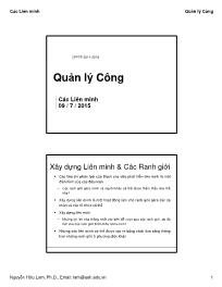 Bài giảng Quản lý Công - Các Liên minh