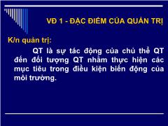 Bài giảng Quản trị học: 18 vấn đề