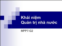 Bài giảng Quản trị nhà nước - Khái niệm Quản trị nhà nước