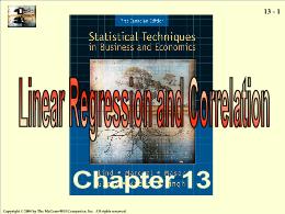 Bài giảng Statistical Techniques in Business and Economics - Chapter 13 Linear Regression and Correlation