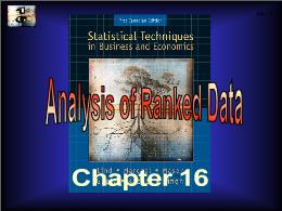 Bài giảng Statistical Techniques in Business and Economics - Chapter 16 Analysis of Ranked Data