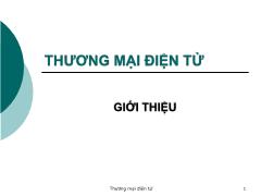 Bài giảng Thương mại điện tử - Giới thiệu