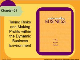 Bài giảng Understanding Business - Chapter 1 Taking Risks and Making Profits within the Dynamic Business Environment